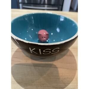 Hershey Kiss Ceramic Bowl Candy Dish W Little Piggy On The Bottom Bowl Handmade?